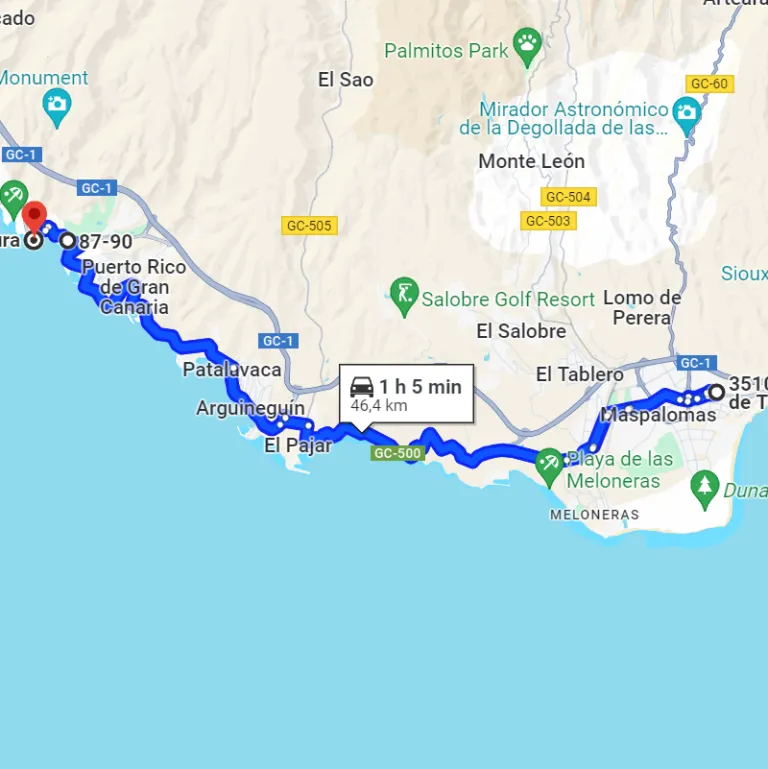 discover the coast - Tourist Discovery Route and distance